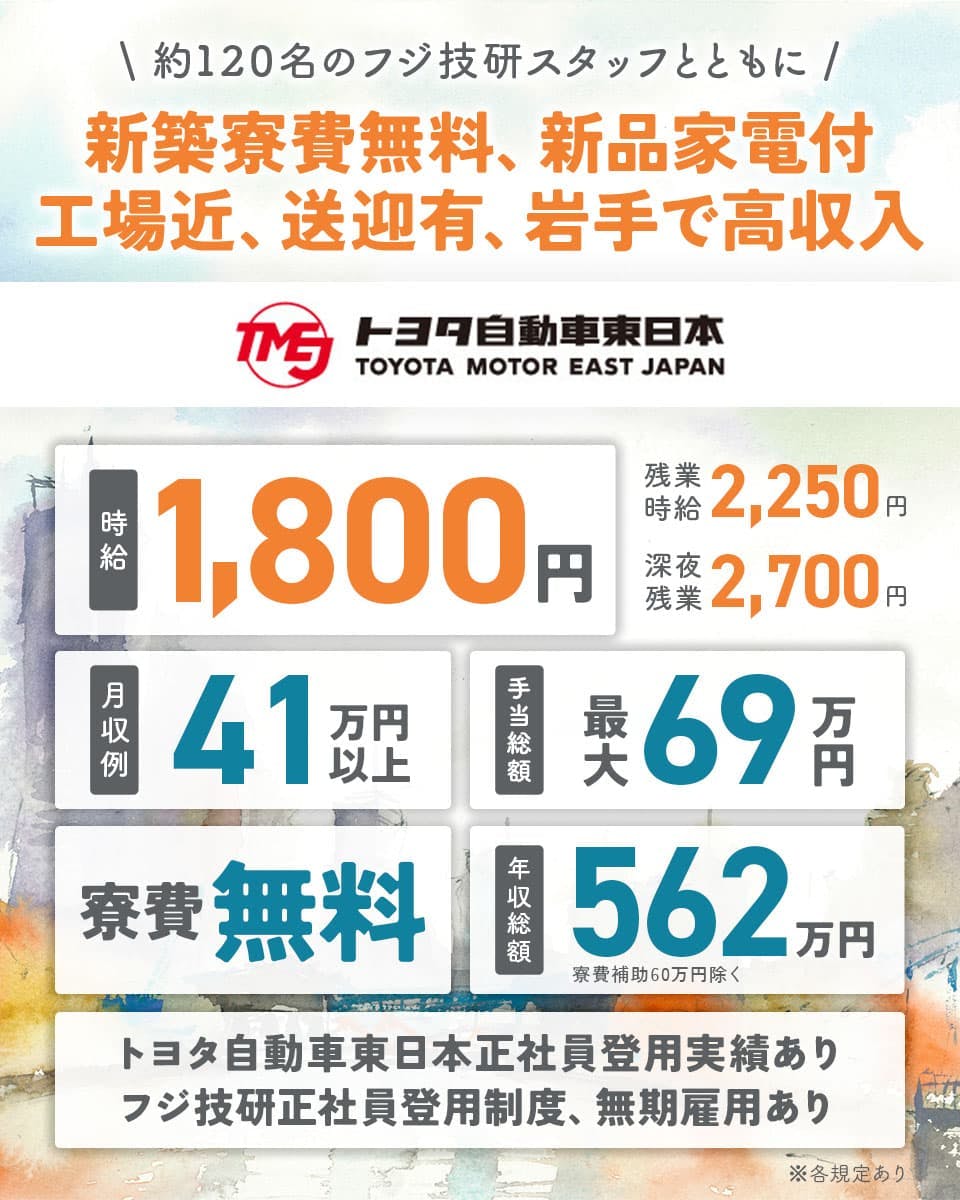 ≪寮無料・月収41万円・派遣社員≫自動車系工場での組立・機…
